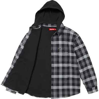 Supreme Waffle Plaid Hooded Shirt Black Multi 2colors FW24 Supreme Waffle Plaid Hooded Shirt Black Multi 2colors FW24