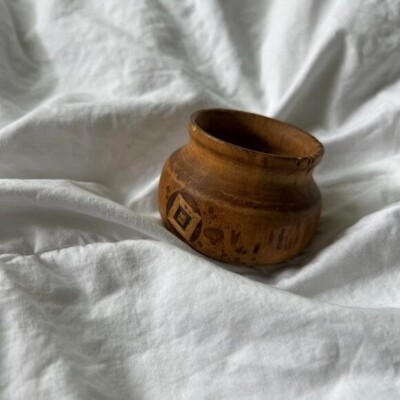 Small Vintage Wood Jar