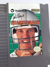 Nintendo NES John Elway's Quarterback Video Game Cleaned Tested 1989 Cartridge