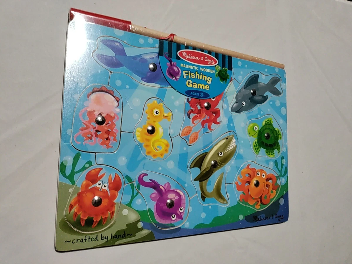 Melissa & Doug Magnetic Wooden Fishing Game and Puzzle With Wooden