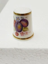 Vintage Royal Worcester Thimble Hand Painted Fruit Signed 