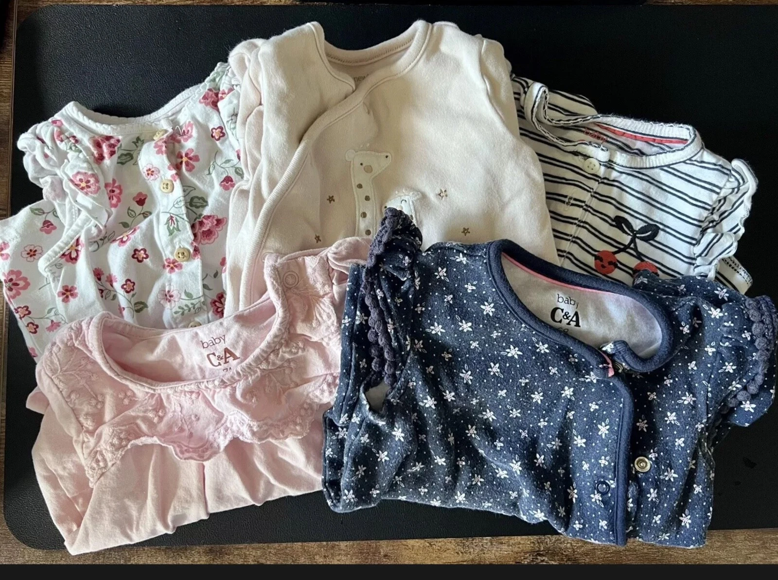 5 Baby Girl Clothes Bundle 3–9 Months Rompers Sleepsuit Top Mixed Outfits Set
