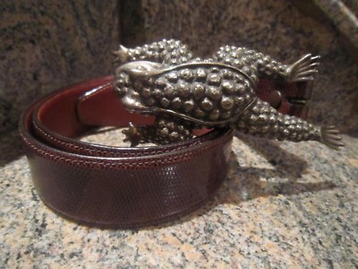 Kieselstein-Cord Brown Lizard Belt BARRY KIESELSTEIN-CORD Vintage Lizard & Sterling Silver Belt  main image 4