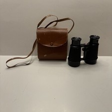 Vintage compact SELSI 2.5x Binoculars and Leather Case with shoulder strap