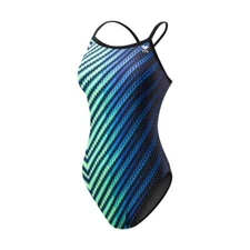 TYR Echelon Diamondfit Swimsuit, Blue/Green, 24