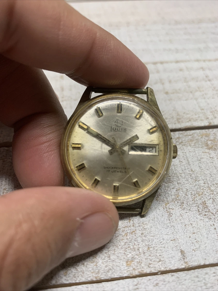 Vintage men s LOUIS Swiss Made Gold plated automatic 17 jewels