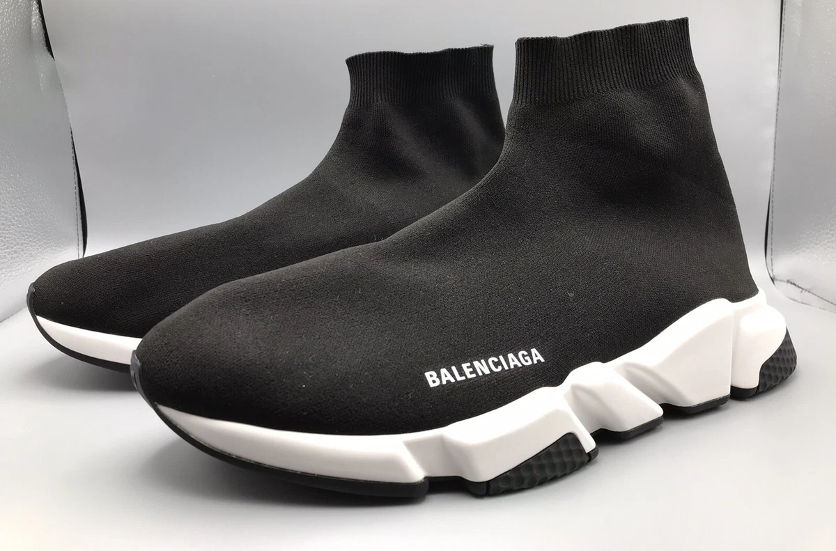 Nybegynder Klasseværelse koloni Balenciaga Speed Trainer Sock Runner Sneaker Size 13 US - 46 Eur, Black,  White | eBay