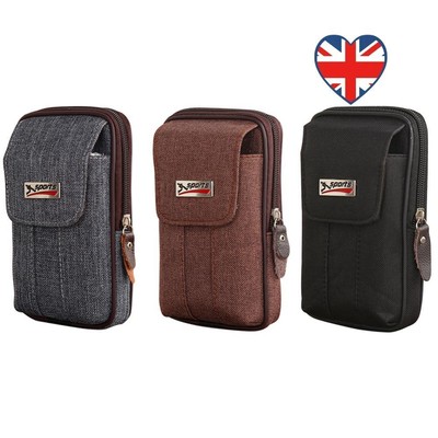 Handy Tasche für Herren Multifunktion Hüfttasche Gürteltasche Reise Canvas Geldbörse