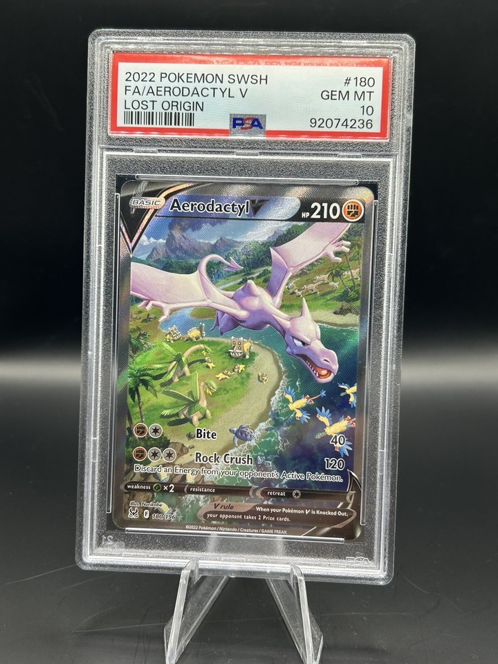 PSA 10 Gem Mint Aerodactyl V Alternate Alt Art Lost Origin 180/196