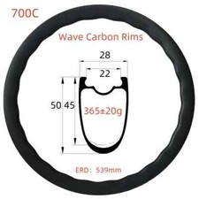 700c Wave Carbon Fiber Rims Disc Brake Tubeless Gravel Bike Wheel 24 Holes 700c Wave Carbon Fiber Rims Disc Brake Tubeless Gravel Bike Wheel 24 Holes