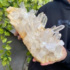 9.3lb Natural White Clear Quartz Crystal Cluster Raw Healing Specimen