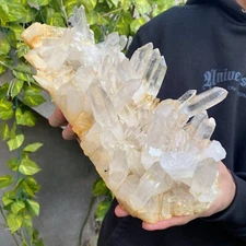 9.3lb Natural White Clear Quartz Crystal Cluster Raw Healing Specimen