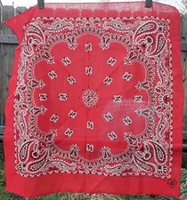 Springs Bandana Handkerchief Red Paisley Cotton RN 15582 USA