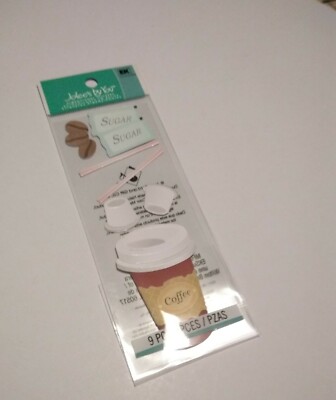 Crafts Stickers Jolee's Small Coffee Cup Beans Sugar Packets Cream (DC)