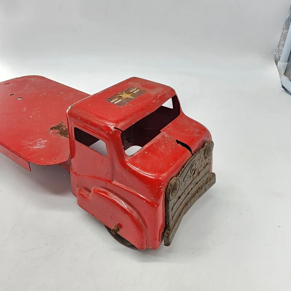 RARE Structo vintage Toy Missile Launcher Truck Flatbed 12" Delivery Truck - Image 2 of 4