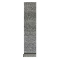 2'7" x 18'5" Gray Hand Knotted Modern Grass Undyed Wool XL Runner Rug R79879