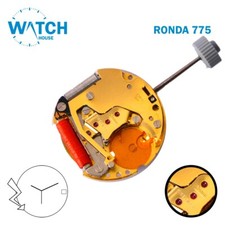 Ronda 775 Watch Movement SWISS     Made, Gray Date Disk at 3, 3Hands.