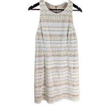 Eliza J Lace Sheath Dress Size 14 Ivory Nude Overlay Sleeveless NWT Lined