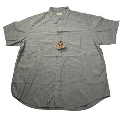 Arrow Blue Jeans Co Men's Casual Button-Up Short Sleeve Shirt - Weathered - XXL