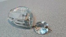 Vintage 3" Crystal Teardrop Prism with Octagonal Bead for Chandelier or Crafts