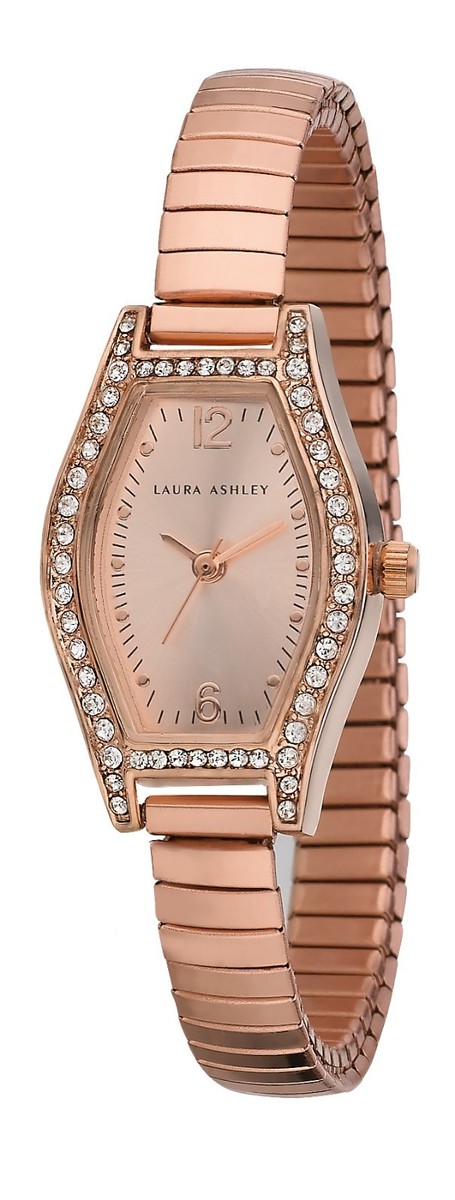 Laura Ashley Women's Expandable Crystal Bezel Bracelet Watch