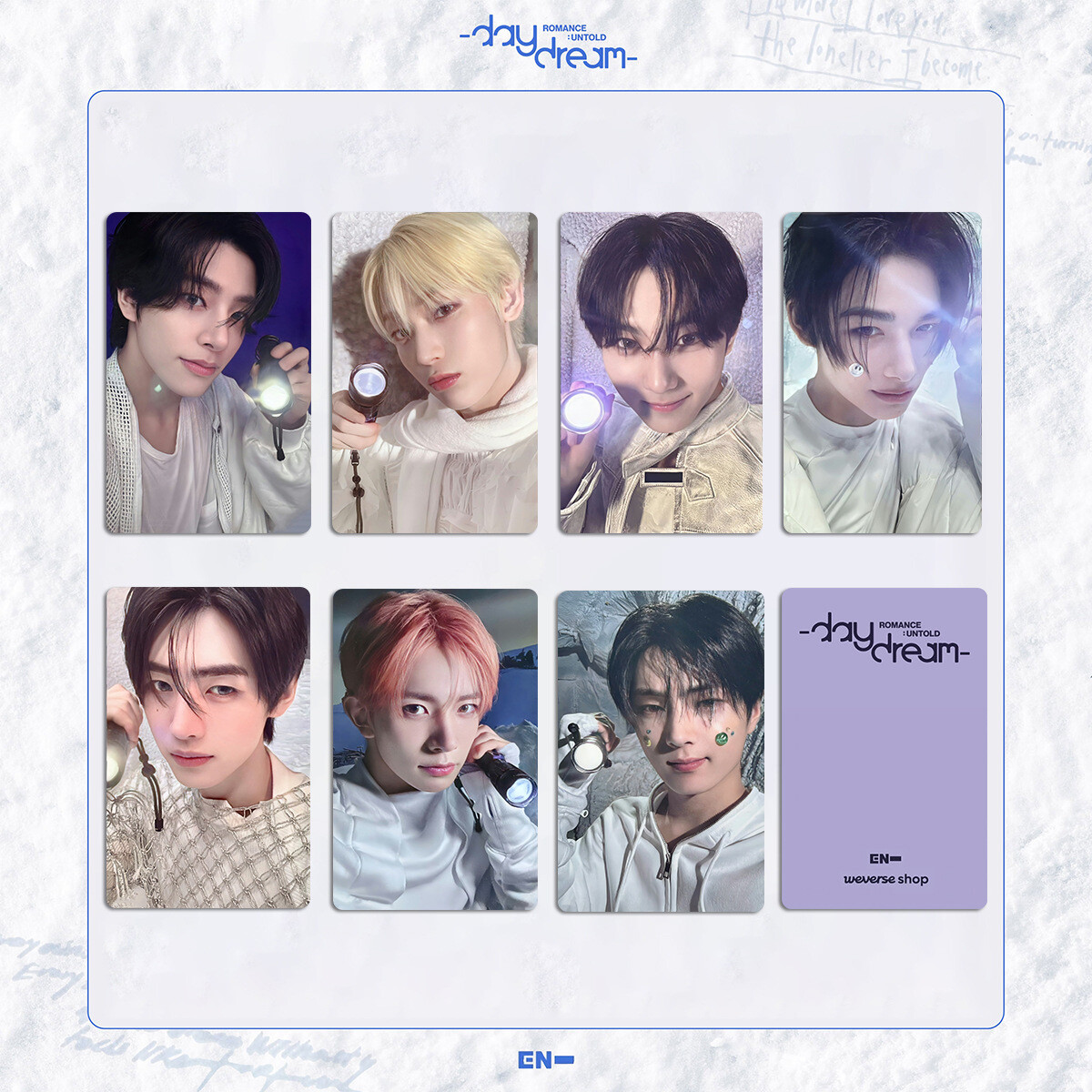 7pcs/Set ENHYPEN ROMANCE : UNTOLD Daydream Lucky Cards Self Made