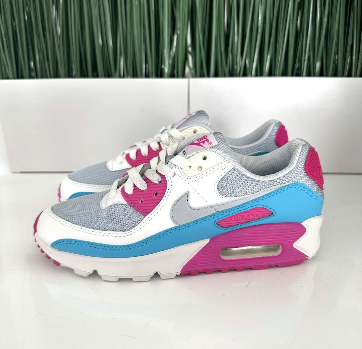 Nike Air Max 90 NBY Vivid Pink White Womens Shoes CT1030-001 Size