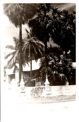 Asian Temple Wat Wall in Unidentified Country 1930s Antique Photo