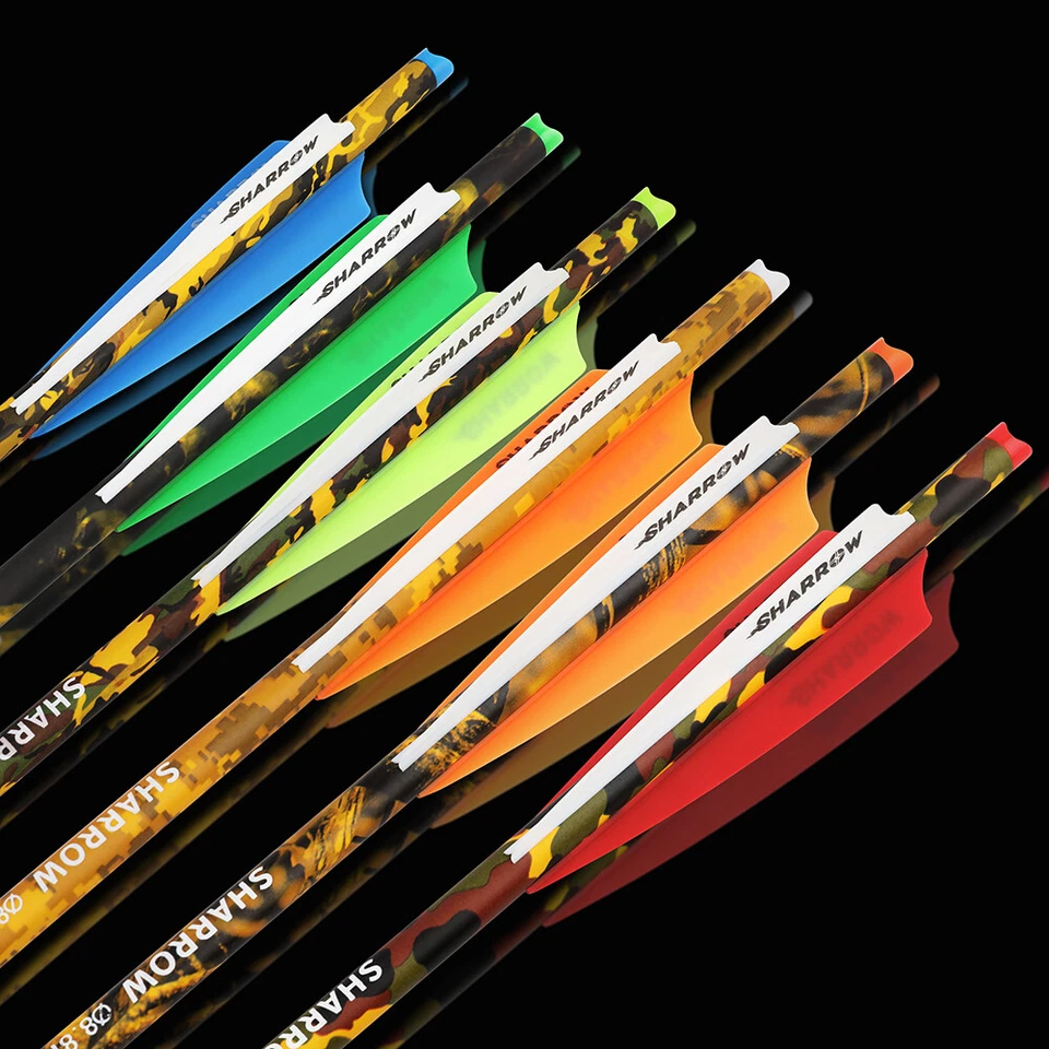 12X Archery Carbon Bolts Arrows 16" 17" 18" 20" 22" Vanes Mini Bow Hunt Shoot - Image 2 of 4