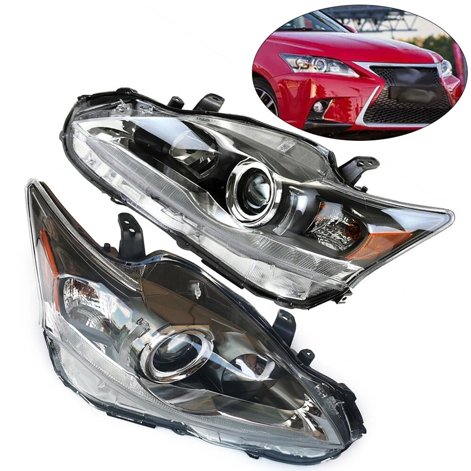 For Lexus CT200H 2011-2016 Halogen Headlamps Headlights Assembly Pair LH + RH US Foto 3 de 4
