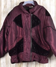 Vintage Clipper Bay Purple Zipper Down Jacket Size Large