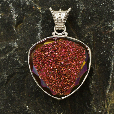 Sterling Silver 925 CL Opalized Window Druzy Gemstone Pendant | eBay