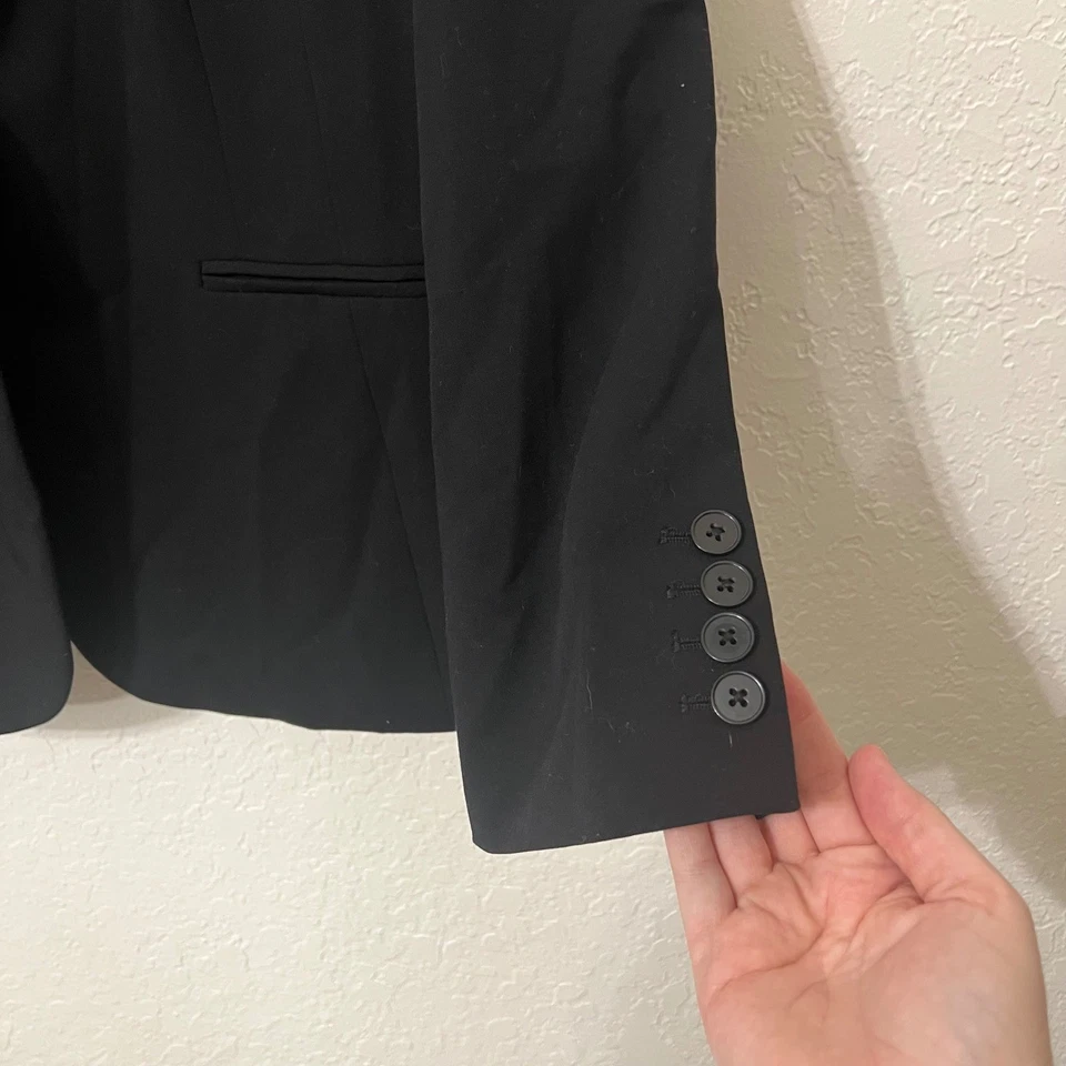 Blazer Liz Claiborne Negro Un Botón Mujer 16 Negocios Informal Elegante Carrera Foto 3 de 4