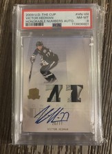2009-10 UD The Cup Honorable Numbers Victor Hedman Patch Auto 26/77