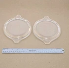 2 Vintage Pyrex 470-C Clear Glass Replacement LID ONLY Tab Handles 6 1/2”