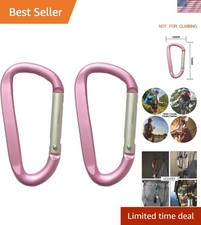 Large Carabiners Keychain 3" Aluminum D Shape Durable D-Ring Carabiner Clip ...