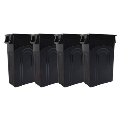 Highboy Waste Container, 23 Gallon, Space Saving Slim Profile and Easy Trash Bag