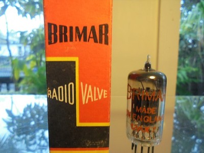 BRIMAR 12AX7 NEW OLD STOCK LONG BLACK PLATE BRITISH 1950'S VINTAGE VALVE TUBE