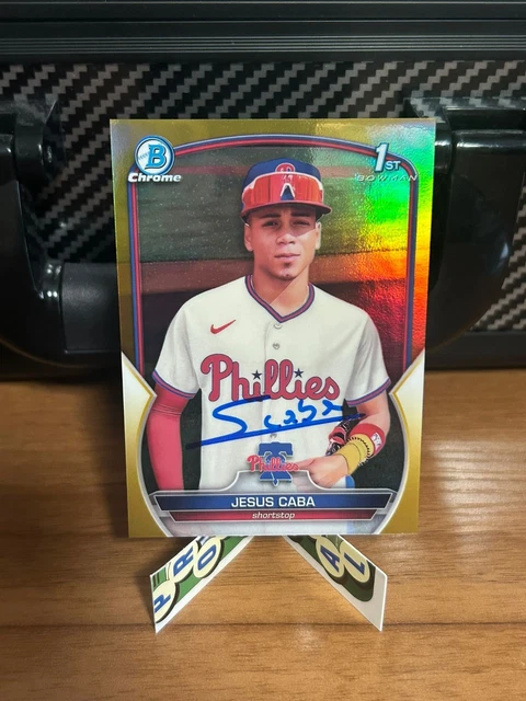 2023 Jesus Starlyn Caba Bowman 1st Auto /50 Gold Marlins Phillies Signed IP
