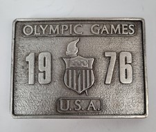 Vintage 1976 Olympic Games brass Belt Buckle Bergamot Brass Works Olympics