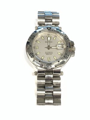 Burett Chronograph Alarm 200m Swiss Mens Wrist Watch Diver B3374NS 25 Jewels