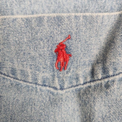 Ralph Lauren Denim Shirt Mens 2XL Button Down Big Red Pony Casual - Picture 4 of 9