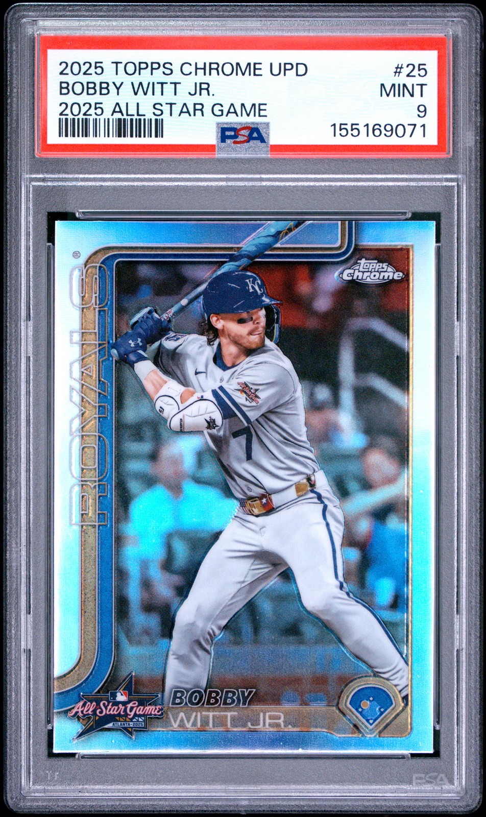 2025 TOPPS CHROME UPDATE 2025 ALL STAR GAME #25 BOBBY WITT JR. PSA 9