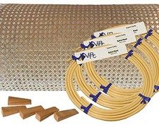 Pressed Cane Webbing Kit 1/2" Fine Open Mesh with splines, Wedges and Instruc...