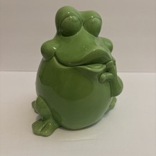 Vintage Frog Toilet Brush Holder Anthropomorphic Cottage Fairy Whimsical 1990s