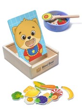Wooden Feeding Toy - Montessori Pretend Play Food Set for Toddlers 1-4 - Fin...