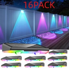 16PCS LED Solar Power Fence Lights Deck Door Wall Stair Step Outdoor Garden Lamp