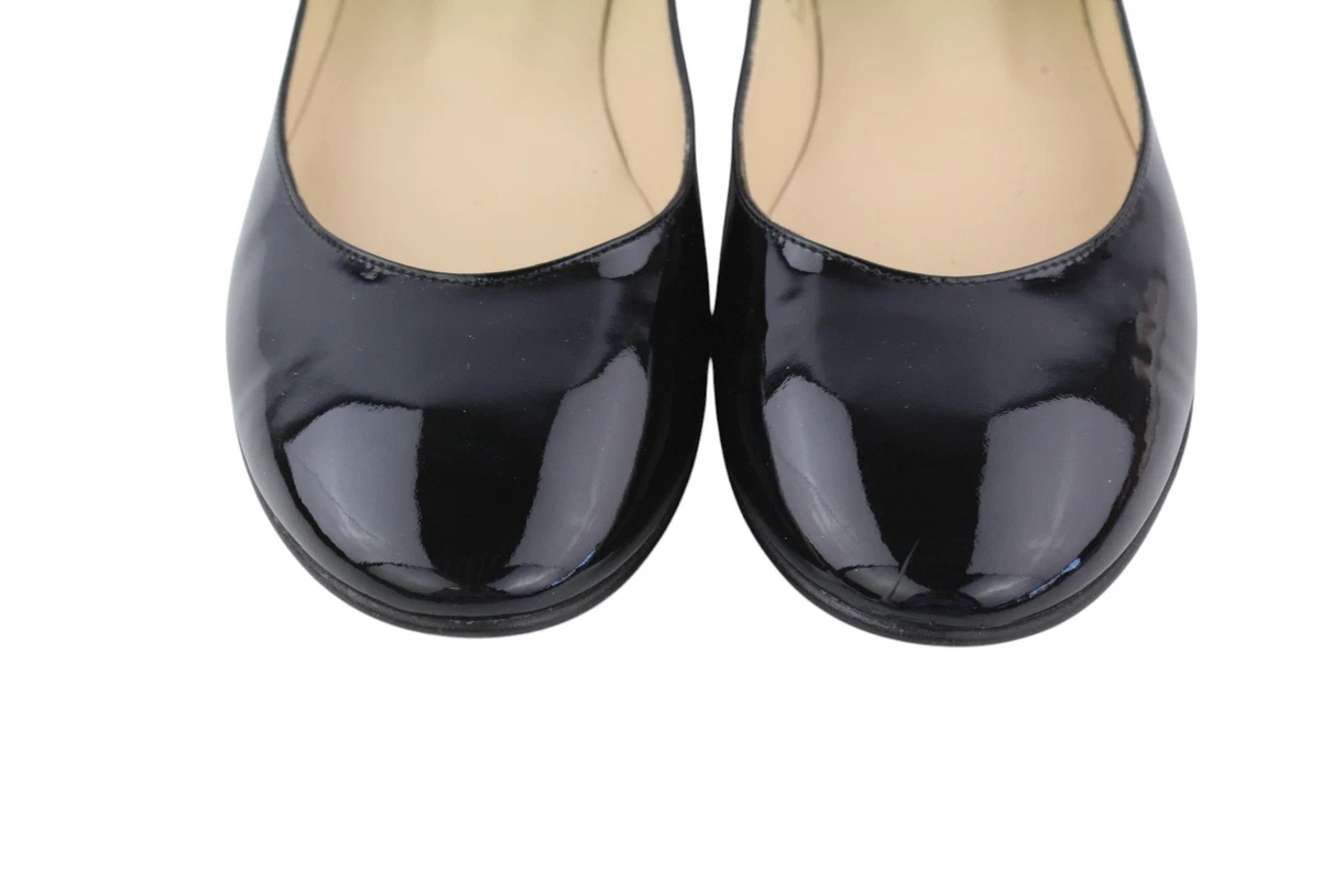 JONAK Women Shoes EU38 Black Patent Leather Round Toe Pumps Ballerina Slippers