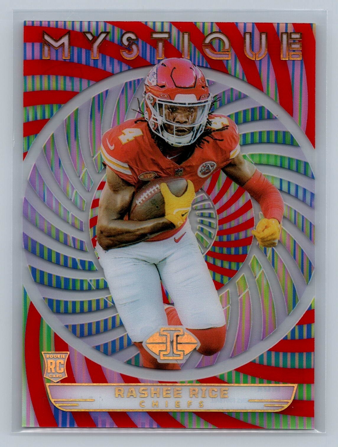 RASHEE RICE 2023 Illusions Football RED Mystique Insert RC /199 #29 Chiefs