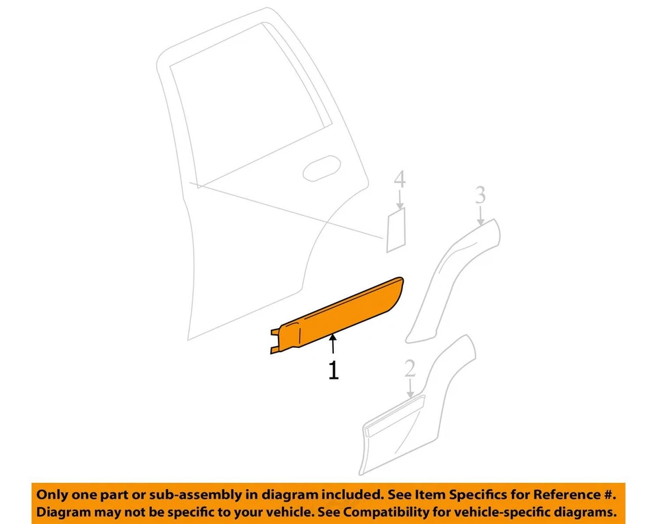 Chevrolet Trailblazer Ext Molding 2003-2005 ASM-RR S/D UPR *CH 15180289 NUEVO OEM Foto 2 de 3